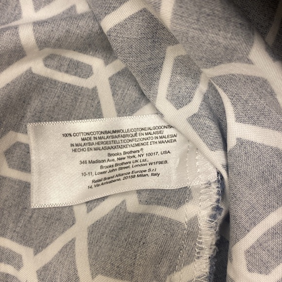 ⚡️SALE⚡️Brooks Brothers V Neck Geometric Pattern Cotton Tunic - Picture 4 of 4